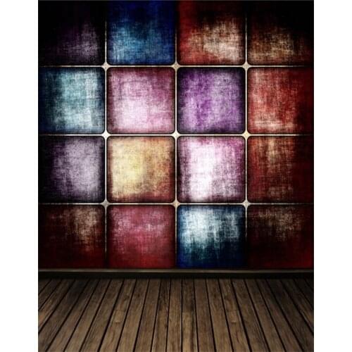 5x7ft Wooden Floor Colorful Wall Photography Backdrops Photo Props Studio Background