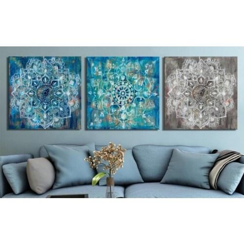 Diamond painting,3pcs set,Mandala Flower,Picture of rhinestones,full square round cross stitch embroidery mosaic floral wall art