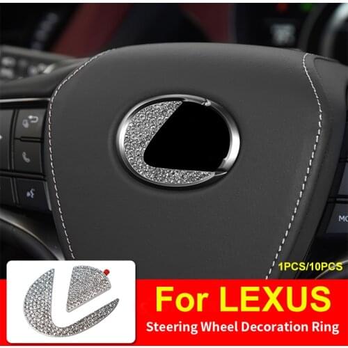 Car Steering wheel Emblem interior 3D Rhinestone With Diamond for RX GS 300 400 430 350 450 h HS IS LS LX 570 ES SC CT ES GX IS