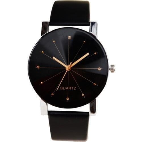 Men Women Watch Luxury Design Leather Strap Line Analog Quartz Ladies Wristwatcheses Fashion Couple Watches Montre Femme Relogio