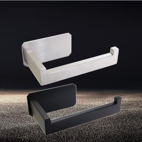 Black Wall Mounted Toilet Paper Holder Towel Bar Rack Kitchen Roll Paper Tissue For Bathroom Accessories SUS304 Stainless Steel