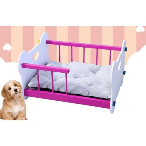 Pet room kennel cat litter dog house removable and washable four seasons bed pet nest princess solid wood