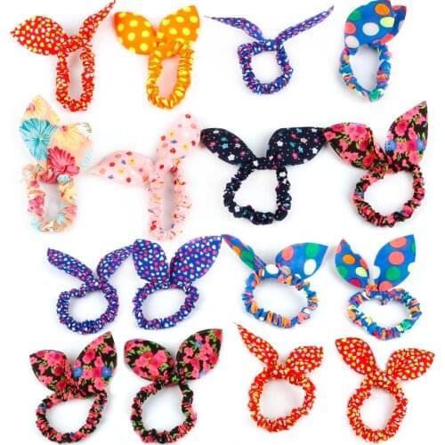 Candy Color Mix 1pc Rabbit Ear Elastic Hair Bands for Women Girls Kids Children Scrunchie Ponytail Hair Accessories Headdress