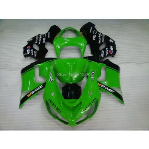 Motorcycle Fairing kit for KAWASAKI Ninja ZX6R 05 06 ZX6R 636 2005 2006 COOL Green gloss black ABS Fairings set +7 gifts SX97