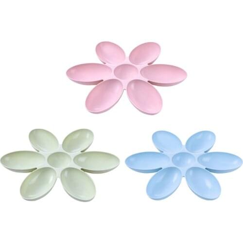 Creative 6 In 1 Plastic Petal Food Feeder Bowls Dogs Cats Univeral Feeding Water Bowl Small Slow Eating Feeder Cat Accessories