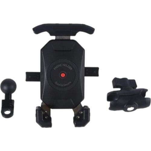 Motorcycle Phone Mount 360° Rotation Universal Scooter Rearview Mirror Cell Phone Holder Compatible for Smart Phone