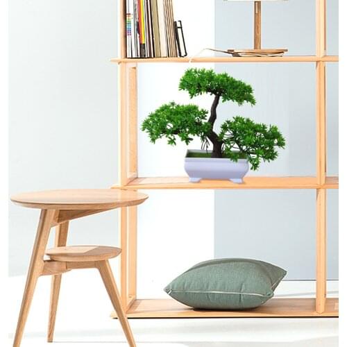 Mini trident pine desktop decoration potted plant simulation flower bonsai decoration Fake Flower Green Bonsai 2020NEW