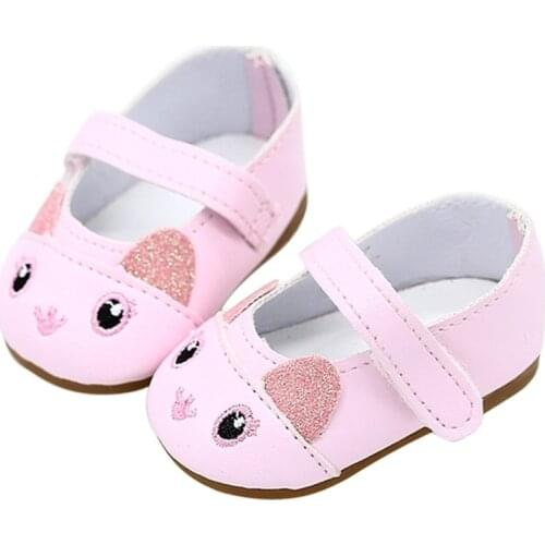 Cute Doll Shoes 7cm High-quality Bow Cartoon Skull Pattern Mini Shoes for 18 Inch American and Baby New Bron Dolls Toy 1/3 BJD