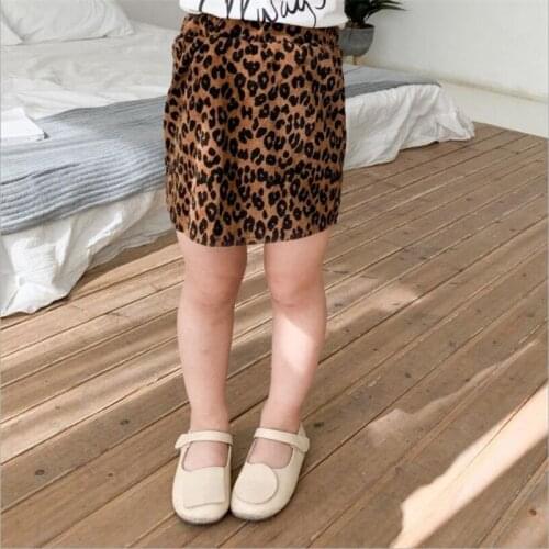 Fashion Little Skirt Toddler Infant Baby Girls Botton Leopard Skirt Beach Clothe Spring Summer Sun Skirt for 1 2 3 4 5 6 Years