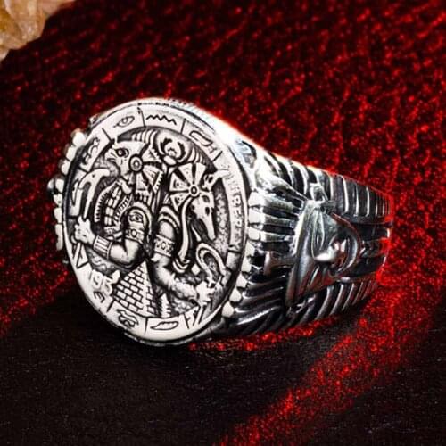 Ancient Egypt Silver Ring Men Silver Ring Made In Turkey Solid 925 Sterling Silver