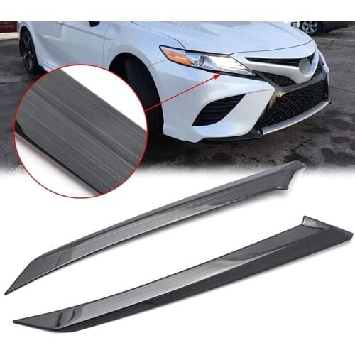 Black Titanium Steel Headlight Eyelid Cover Lamp Eyebrow Molding Trim for Toyota Camry SE XSE 2018-2021 Accessories