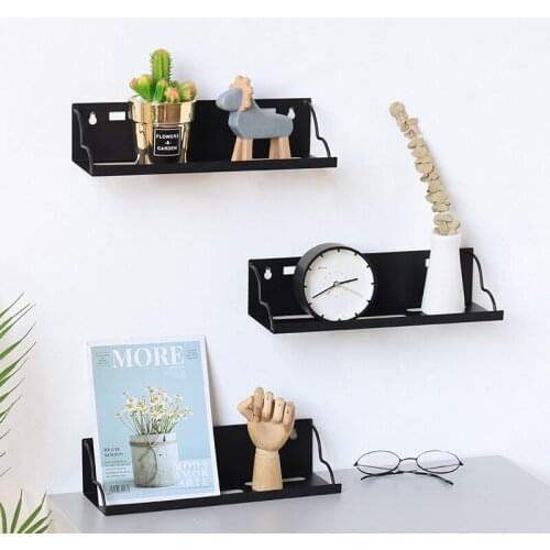 Nordic Style Wall-mounted Iron Storage Shelf Decorative Wall Shelves Hanging Display Rack Storage Holders Home Shelf Organizer