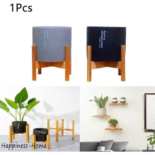 New 1Pcs Nordic Wooden Planter Pot Trays Flower Pot Holder Strong Free Standing Bonsai Holder House Balcony Display Flower Stand