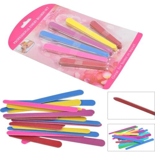 36Pcs Manicure Nail Files Wooden Sanding Files Nail Art Tools Strong Sandpaper Nails Accessories New Designs for gift