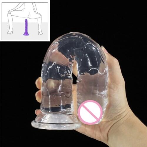 Realistic Jelly Dildo Anal Plug Masturbator Sex Toys For Couples Lesbian Crystal Suction Cup Penis Dildo No Vibrator For Women