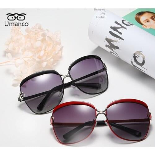 Fashion Polarized Sunglasses for Women Oversized Square Eyewear with Metal Gold Frame Gradient Sun Glasses Female Lover Gift