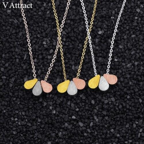 V Attract 10pcs Double Color Teardrops Necklace Stainless Steel Hiphop Collares Vintage Bijoux Femme Maxi Choker Best Friends