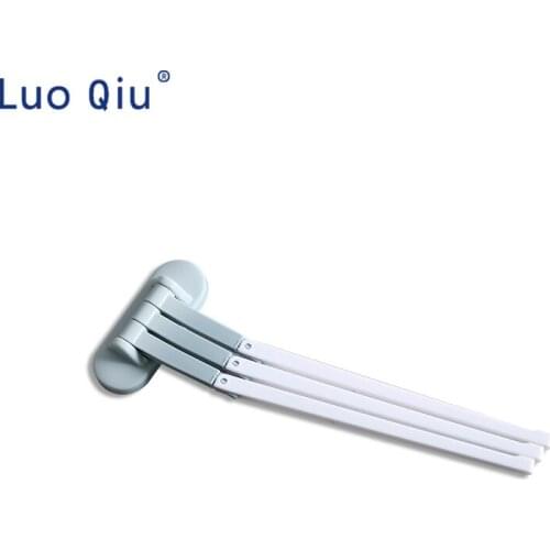 Bathroom three-bar hanging frame toilet without perforation rotating towel hanging