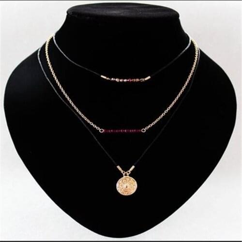 YOUREM fashion layered retro vintage purple beads chokers necklaces for women three layered necklace girls gifts jewelry fj240