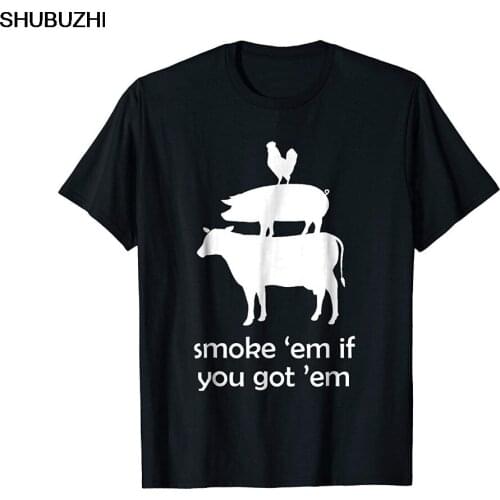 Funny Bbq T Shirt Smoking Meat Smoker Grilling Food Lover cotton New Trendy Hot Sale Men High Quality Logo Shirts