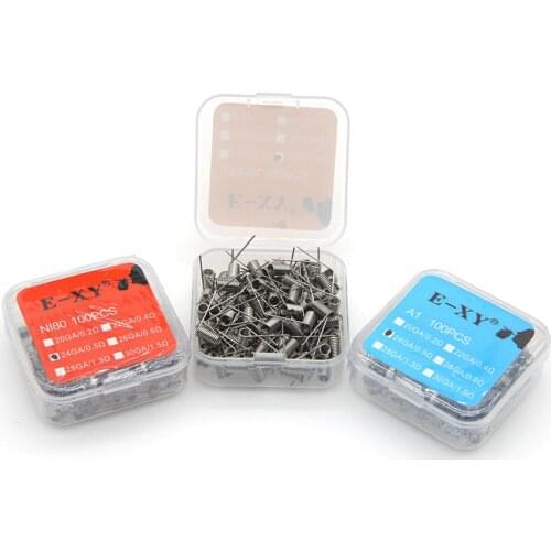 100/pcs A1 Coil Wire SS316L Premade coils NI80 Prebuilt coil wire 20/22/24/26/28/30GA Heating Resistance wires for DIY