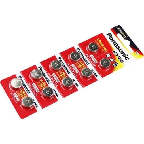 200pcs/lot 100% Original Panasonic AG12 LR43 186 0%Hg for Watches Toys 1.5V Button Cell Alkaline Batteries For calculator 0%Hg