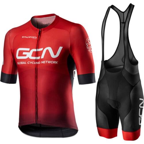 2021 Red GCN Cycling Team Jersey 19D New Bike Shorts Suit Ropa Ciclismo Men Summer Quick Dry New Bicycle Maillot Pants Clothing
