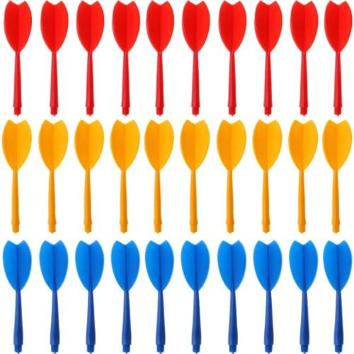 30x Multicolor Plastic Darts Shafts Replacement Combo Stalk Accessory