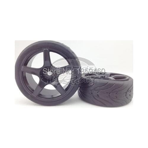4pcs 1/10 Touring Tires Tyre Wheel Rim W5S3NK(Material Black) 3mm offset fits for 1:10 Touring Car 1/10 Tire