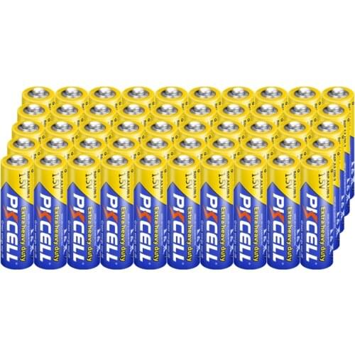 50PC PKCELL AA Battery R6P Dry Battery Super Heavy Duty 2A Batteries 1.5V R6P UM3 MN1500 E91 for Radio Toys etc