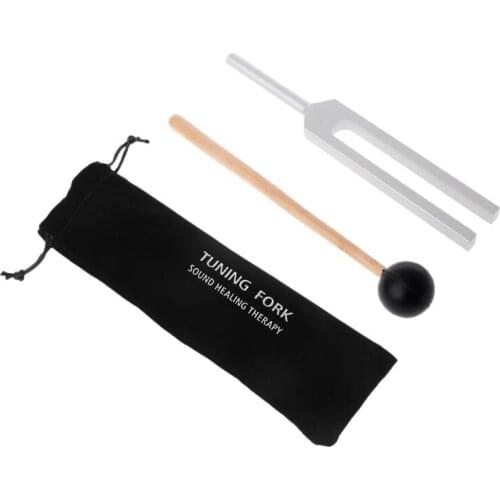 512HZ Aluminum Tuning Fork+Mallet Chakra Hammer Ball Diagnostic for Healing Sound Vibration Therapy Tools 63HF