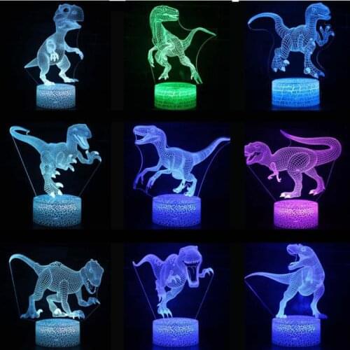 Aris Dinosaur Tyrannosaurus Rex Table Lamp 7 Colors Changing Desk Lamp Novelty Led Night Lights Acrylique Usb Desk Lamp