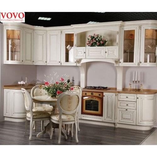 Solid wood kitchen cabinets white