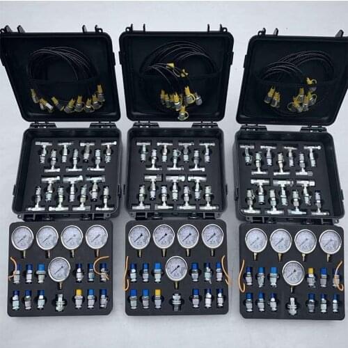 Free Shipping ! Excavator Hydraulic Pressure Gauge Set Diagnostic Test Tool with Diffierent Working Ranges