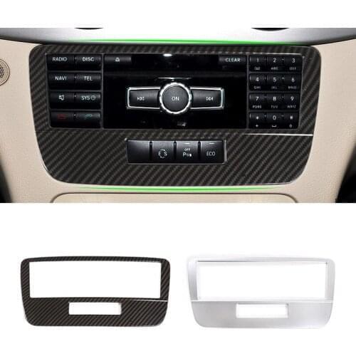 For Mercedes Benz GLK X204 2013 2014 Car Carbon Fiber Texture Central Console Voice Mode Frame Cover Protective Trim