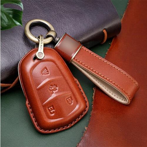 Genuine Leather Car Key Case For Cadillac ATX CTS CT6 XTS XT5 ELR SRX Escalade Auto Accessories