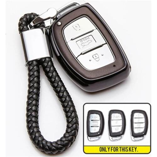 TPU Car Remote Key Fob Shell Cover Case For Hyundai Creta I10 I20 Tucson Elantra Santa Fe 2016 2017 2018 key case keychain