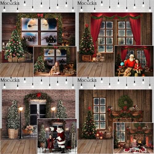 Photography Background Christmas Tree Window Photo Backdrop Studio Portrait Background For Photo Studio Newborn Baby Photocall