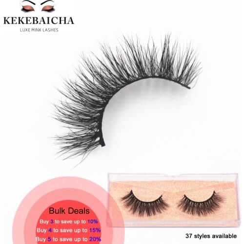 KEKEBAICHA 3D Real Mink Eyelashes Cruelty Free Natural Long False Eyelashes Handmade False Lashes Eye Extension cilios Makeup