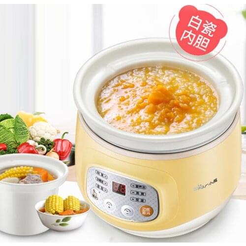 Ceramic slow cooker Electric stew pot 1L mini Baby porridge food Dessert stewing cup Multi Cooker soup cookware Cooking machine