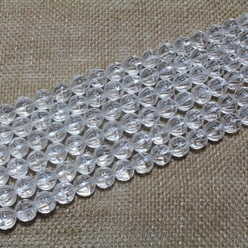 6mm Natural White Crystal Gemstone 3D Lotus Flower Carved Clear Quartz Round Beads Accessories for Necklace Bracelet DIY Jewelry