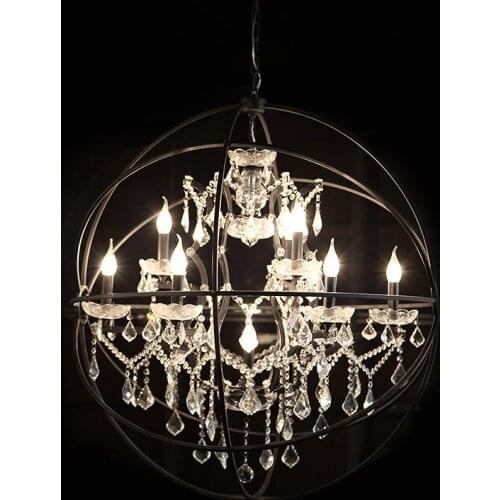 Sphere chandelier Rustic Loft Vintage Retro Deco Orb Globe Chandelier Restaurant Bar Kitchen maria theresa crystal chandelier