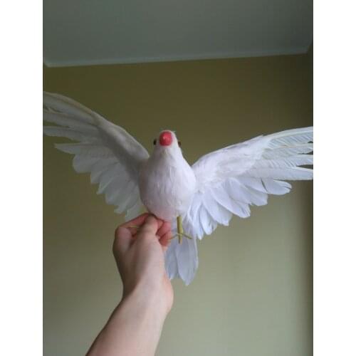 Cute simulation white dove model polyethylene&furs wings dove model gift about 30x45cm 1465