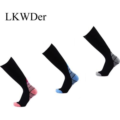 LKWDer 1pair Men Professional Compression Socks Breathable Travel Activities Fit for Nurses Shin Splints Flight Travel Socks Men