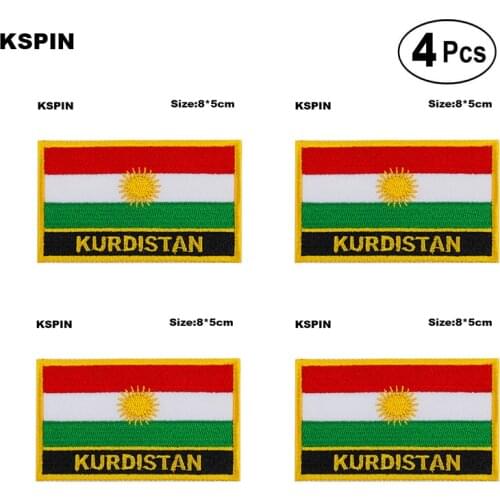 KURDISTAN Rectangular Shape Flag Iron on Saw on Patches Embroidered Flag Patches National Flag Patches for Clothing