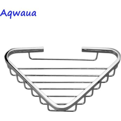 Aqwaua Bathroom Shelves Shower Basket Wall Mounted Corner Rack Storage Basket Stainless Steel Mirror Polished