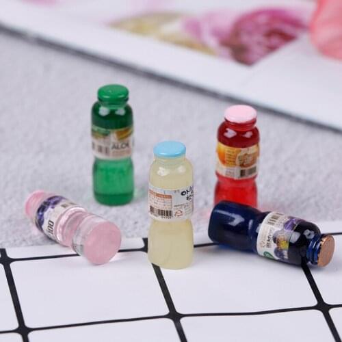 NEW 5pcs/set Mini Drink Bottle Toys Doll drink Kitchen living room Decor Dollhouse Miniature Toy