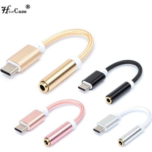 Type C 3.5 Jack Earphone USB C to 3.5mm AUX Headphones Adapter For Huawei mate 20 P30 pro Xiaomi Mi 6 8 9 SE Audio cable