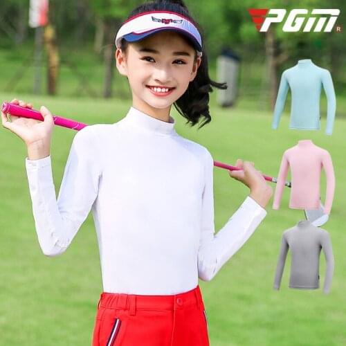 PGM Golf Children Girl/Boy Sunscreen Apparel Summer Clothing Shirt Bottoming Breathable Sportswear ice silk Long Sleeve T-shirts