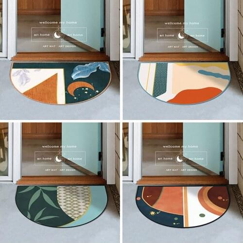 Half Round Entrance Doormat Anti Slip Floor Mat Minimalist style Bedroom Carpet Strong Water Absorbent Bath Mats Bathroom Rugs